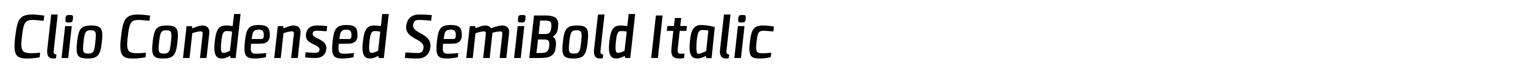 Clio Condensed SemiBold Italic